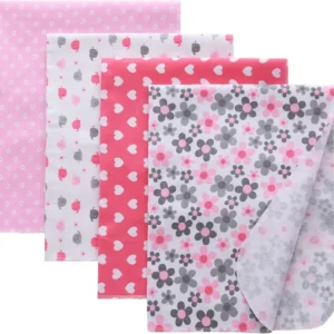 4-Pack 100% Cotton Flannel Baby Swaddle Blankets